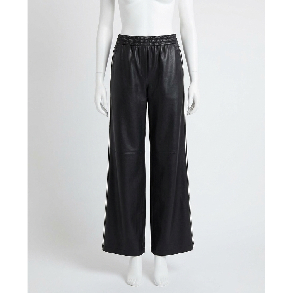NEW BELLA DAHL faux leather side stripe pant in black